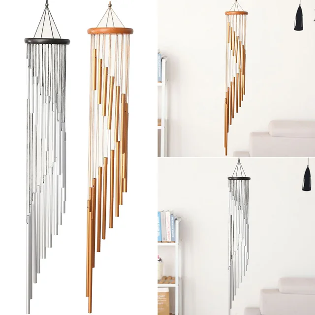 Zenei Szél Hangjelzés 18 Cső Csengő Harangok Dekoráció Arany/Ezüst A Nappali Hálószoba Étkező Kávézó Szélcsövek Csövek - Image 5