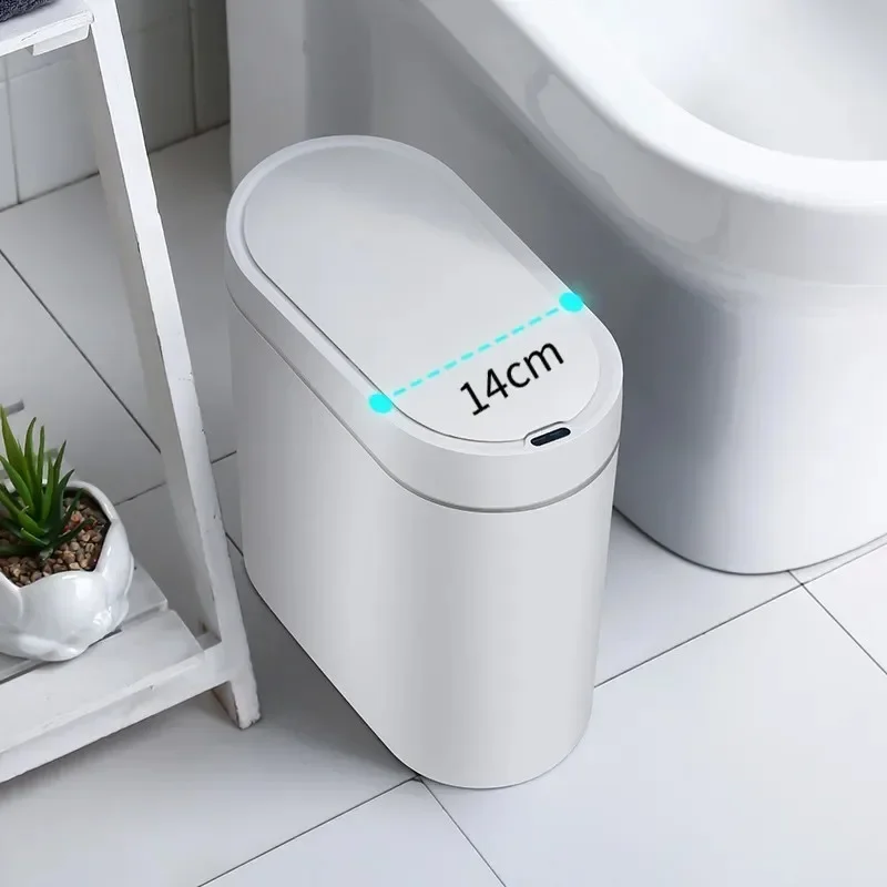 

Trash Smart Sensor Dustbin Garbage Narrow Automatic Bin Can Waterproof Wastebasket Kitchen Electrictouchless Bathroom