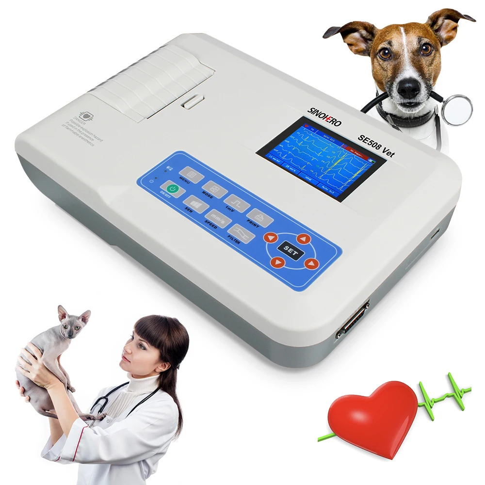 

SINOHERO горячая Распродажа медицинская электрокардиограмма 12 выводов 3-канальная ветеринарная цифровая портативная ЭКГ кардиограф