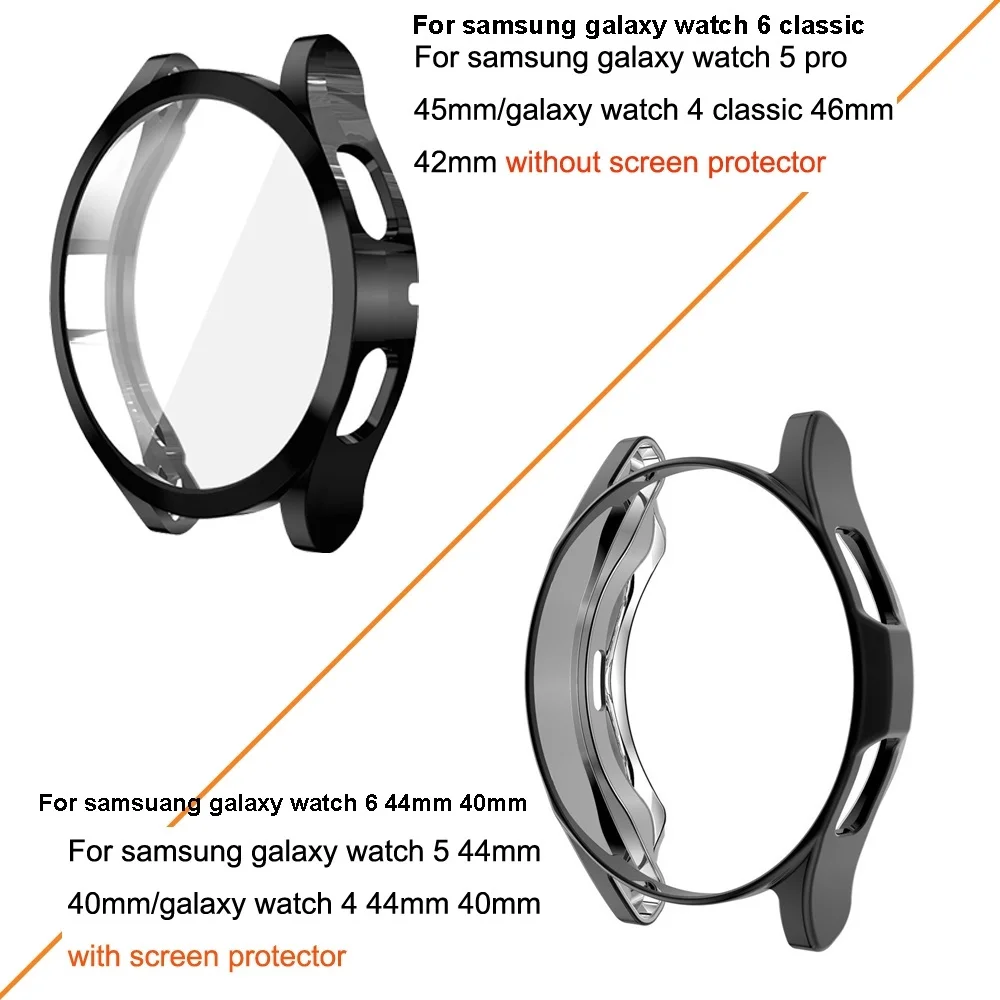 Premium Stainless Steel Watch Strap & Protective Case with Screen Protector for Samsung Galaxy Watches