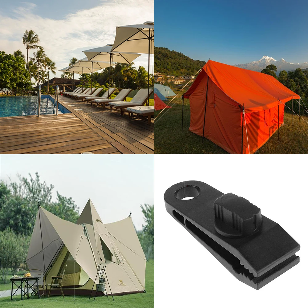 20PC Camping Tarp Clips Heavy Duty Lock Grip Tent Fasteners Pool Awning Bungee Cord Car Tighten Outdoor