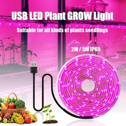 USB LED Full Spectrum Grow Light Strip for Indoor Plants and Greenhouses (IP65 waterproof)