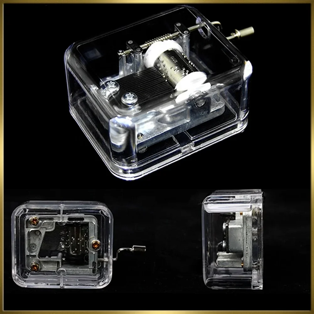 Music Box Hand Operated Acrylic Creative Crafts Ornaments Hand Movement Birthday Gifts Women Boyfriend Music Home Decoration