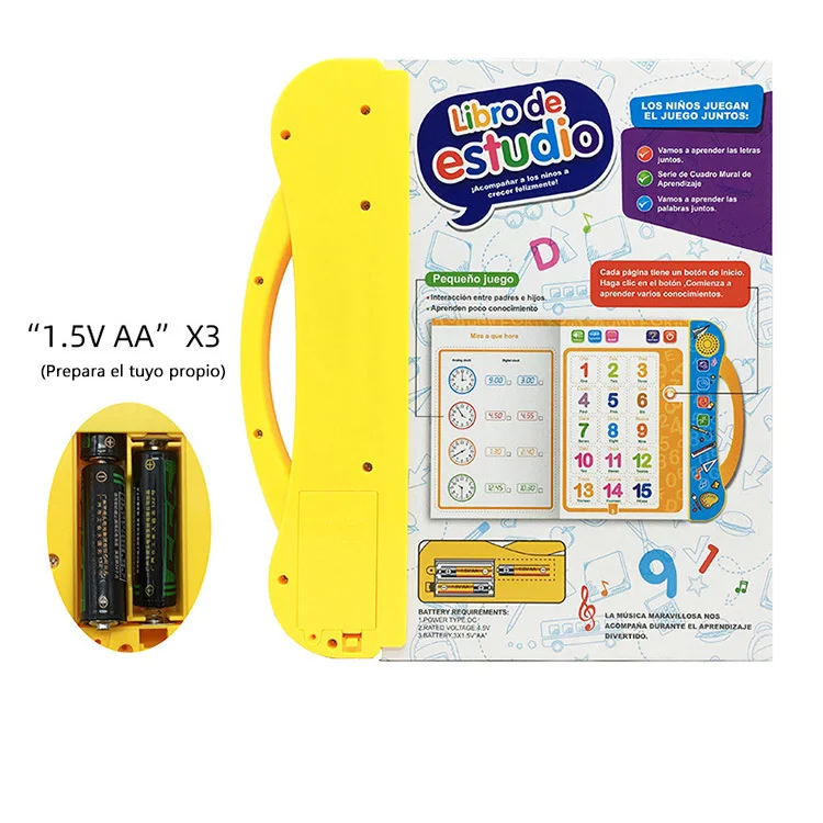 New Spanish  Point Reading Book Children Early Education Finger Touch Learning Language Multifunctional Voiced E-book Toy Gift 2