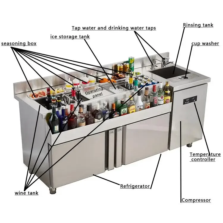 Professional American Style Bar Furniture Portable Bar Cabinets Equipment For Sale With Steel