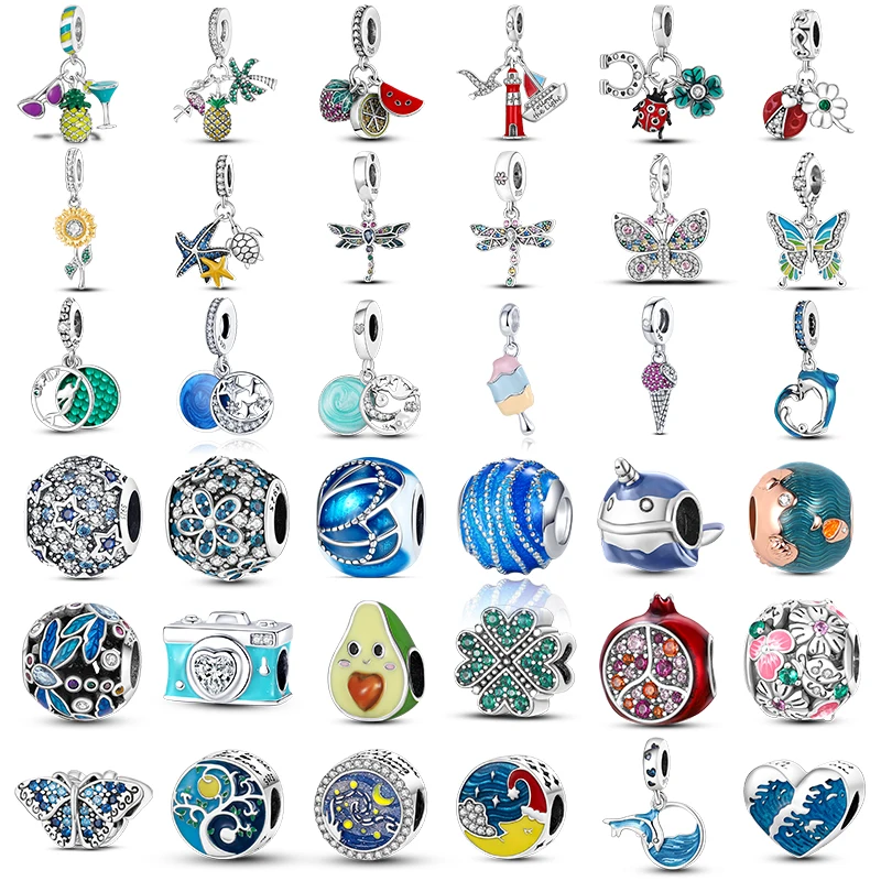 Summer Bead Plata Charms Of Ley 925 Original Pineapple Pendant Fit Brand Bracelet Necklace Diy Pomegranate Round Beads wholesale |