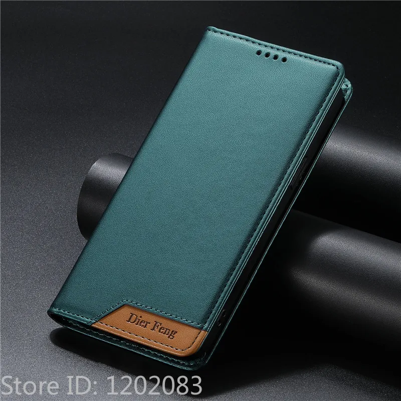 Leather Flip Phone Wallet Case with Magnetic Closure