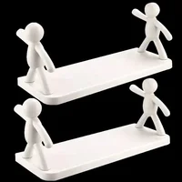 Storage Shelves Racks Self-adhesive Shampoo Shelves Shower Towel Rack Cosmetic Toilet Organizer Home Kitchen PP Plastic Rack 1