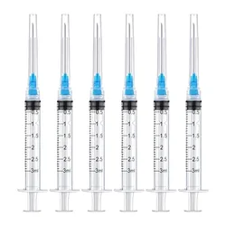 Pack of 20 3ml Disposable Syringes with Stainless Steel Needles - Individually Sealed for Pet and Farm Animal Use (20 pack)