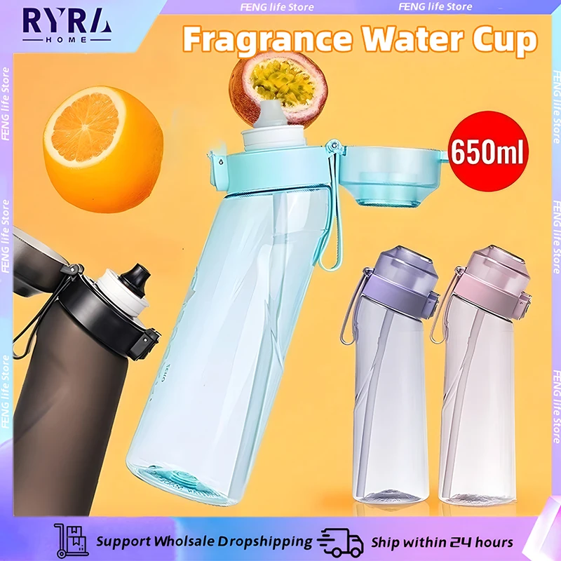 Bottiglie D'Acqua In Plastica Da 500/650Ml Con Cannuccia Sport Fitness Fragrance Water Cup Outdoor Air Aromated Scent Up Tazze Per Borraccia