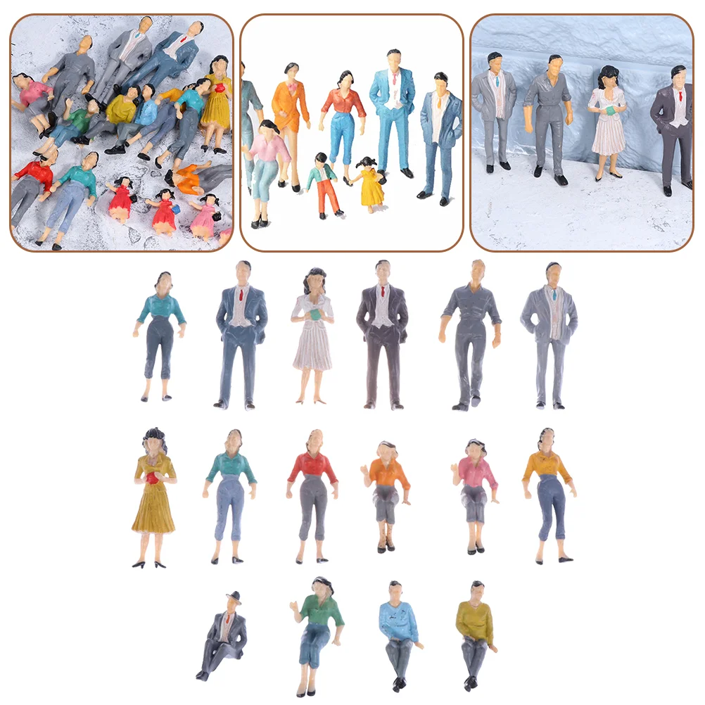 

16Pcs Tiny People Figurines Colorful Mini Figures Miniature Figurines for Mini House (Random Style)