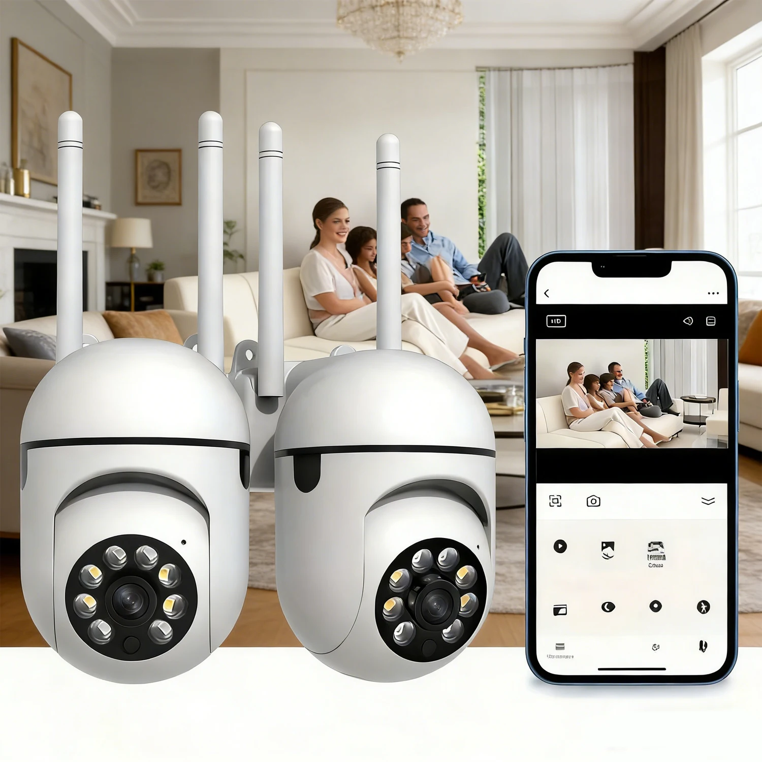 v360 pro WiFI IP Smart Camera 8MP HD Color Night Vision Wireless Home Security Camera 2-Way Sound And Motion Push Notification 4