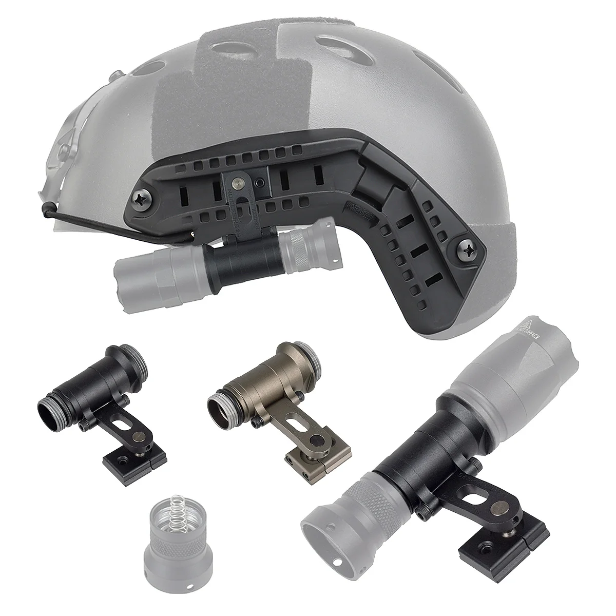 Weapon Flashlight Mount Tactical SureFire M300 M300B M300C M300V Light Series ARC Helmet Mount MICH2000 Fast Helmet Side Guide Rail 12