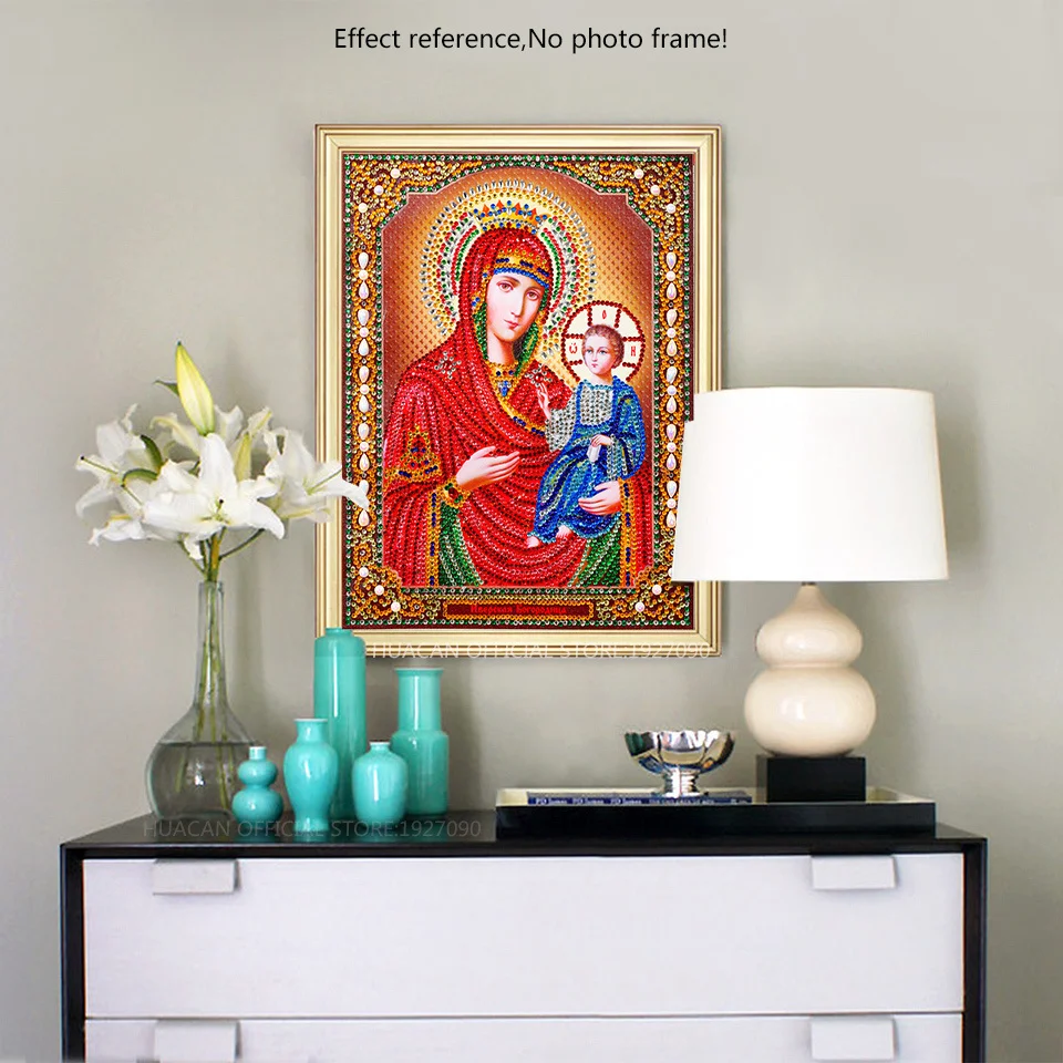 Huacan Special Shaped Religious Diamond Embroidery Bead DIY Diamond Painting Cross Stitch People 3D Mosaic Picture Home Decor (3)