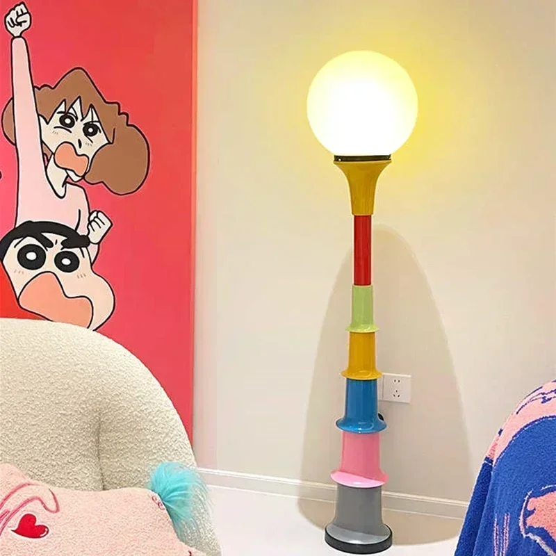 Designer Colorful Floor Lamp French Memphis Standing Light For Parlor Bedroom Indoor Decor Creative Child Room торшер напольный