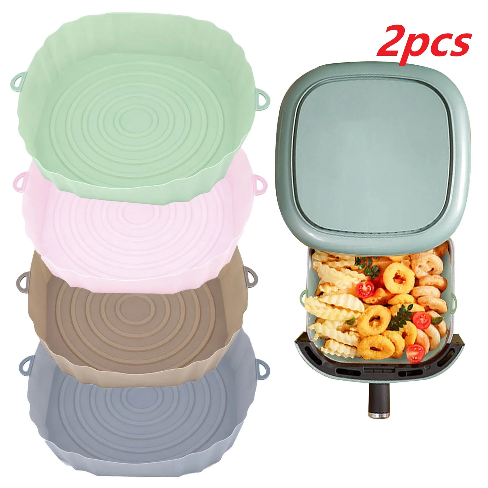2pcs 18m Air Fryers Oven Baking Tray Fried Chicken Basket Mat Airfryer