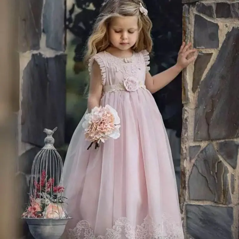 

Sparkle Girls Princess Elegant Big Bow Baby Birthday Party Clothes Teen Girls Performance Wedding First Communion Present