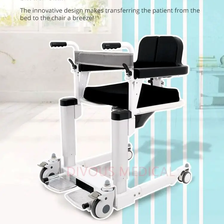 New Design Electric Patient Transfer Lift Toilet Bath Bathroom Water Proof Chair Old Man Moving Wheelchair 2