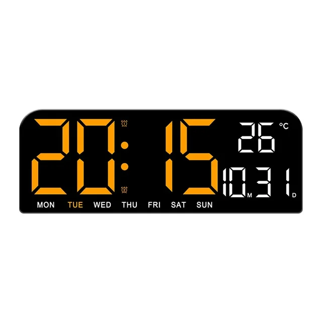 Orange Multi-Functional LED Digital Wall Clock