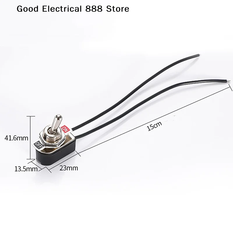【GE】1Pcs AC250V 3A On/Off 사전 배선된 표준 토글 스위치(와이어 케이블 포함) KNS-1 SPST 접점 스위치 전기 장비