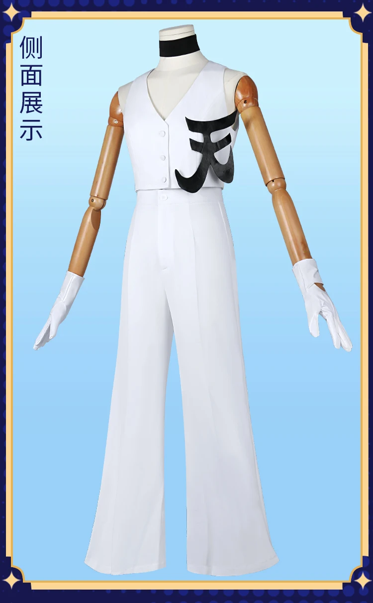 Anime Panty & Stocking Cosplay Kostüm Perücke weiß Halloween uniform Handschuhe Frau Mann Karneval Uniformen 4