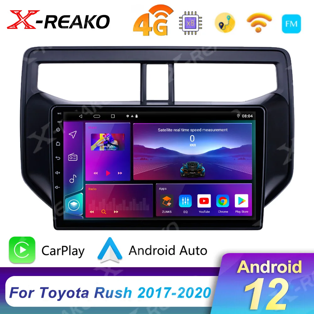 Фото Магнитола Android для Toyota Rush 2017-2020, головное устройство, мультимедийный видеоплеер, навигация для Carplay, стерео №1