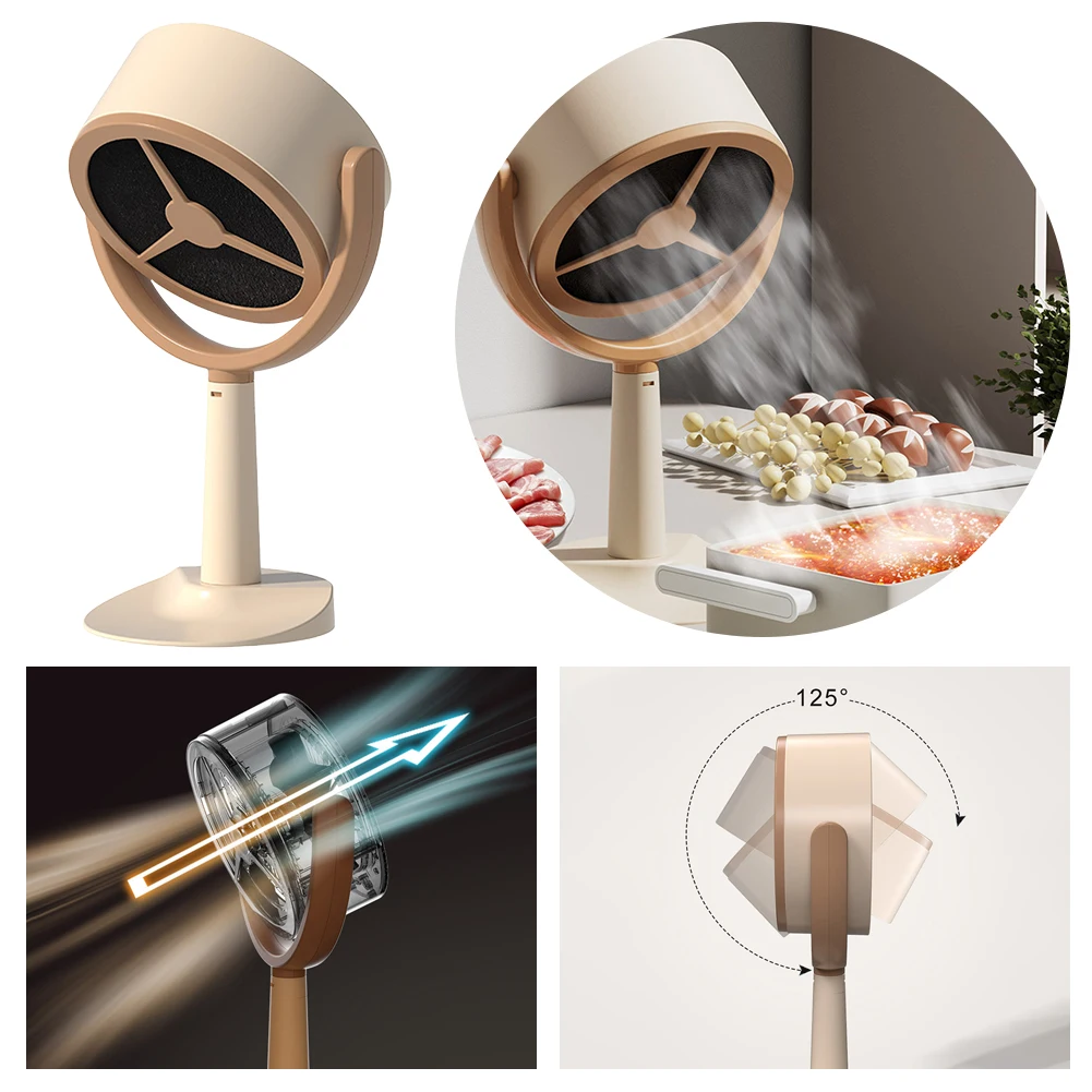 Portable Exhaust Fan Rechargeable/USB Plug Small Kitchen Hood Extractor Mini Suction Cooker Hood for Indoor BBQ Hot Pot