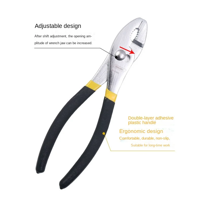 deli Carp pliers Slip Joint Plier 2nd gear Adjustable automobile Repair  Tool Big Mouth Fish Tail Pliers Slipper Pliers 6 8 10