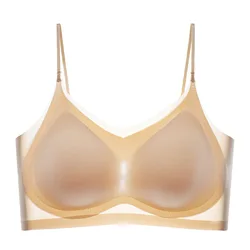 Ultra - Thin Ice Silk Seamless Women's Sleep Bra - XXL (Skin)