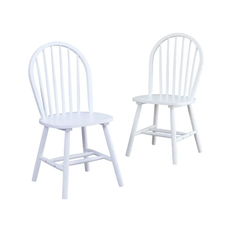 Better Homes and Gardens Autumn Lane Windsor Solid Wood Dining Chairs, Set of 2, Solid White