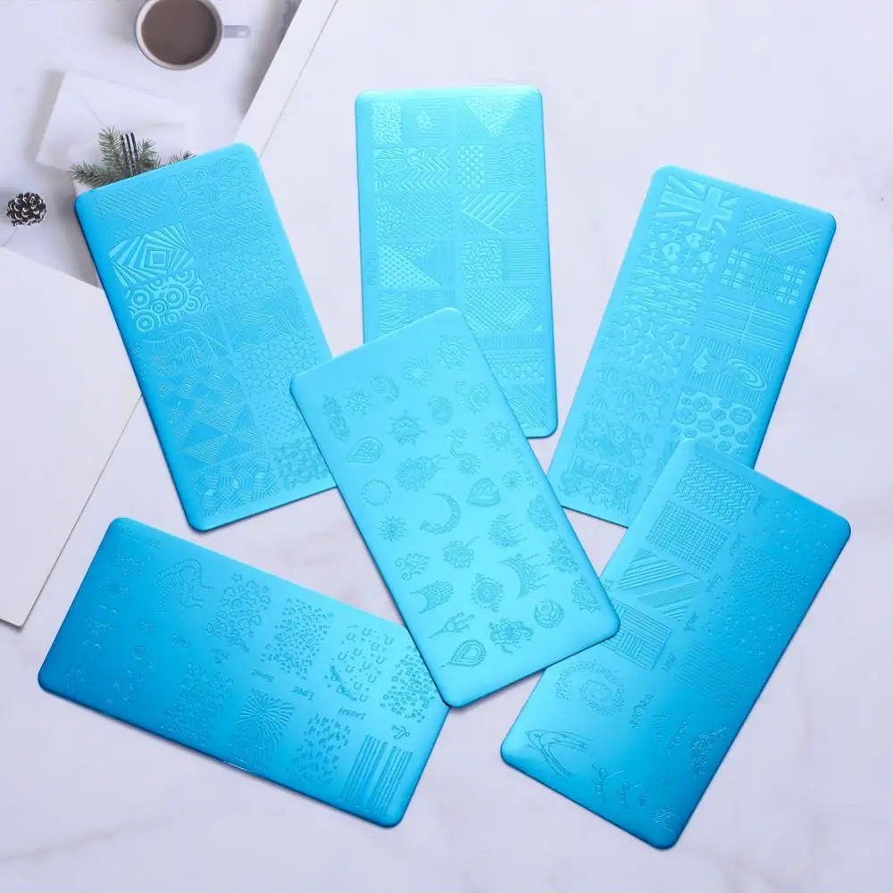 Nail Art Printing Template Printing Steel Plate Nail Transfer Film Printing Template Rectangular Stamp Manicure Tool Hot 4