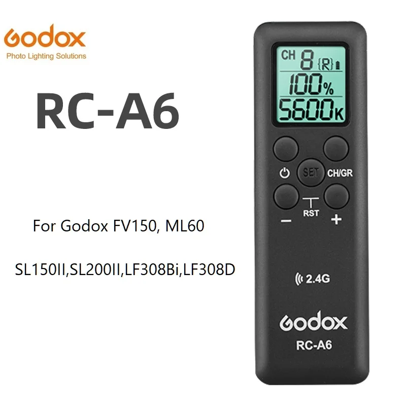 Godox RC-A6 беспроводной пульт дистанционного управления 2,4 ГГц для Godox SL150II SL200II SL150IIBi SL200IIBi SZ200BI FV150 FV200 UL60 ML60 LF308D