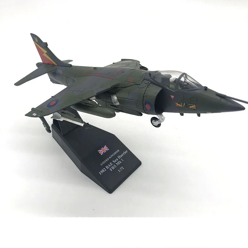

Military UK Harrier Jet Fighter 1/72 Scale Model with Stand Diecast Airplane Army Collection Decor