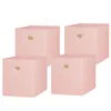 Mainstays Collapsible Quilted Fabric Cube Storage Bins (10.5" x 10.5"), 4 Pack, Pink Blush 3