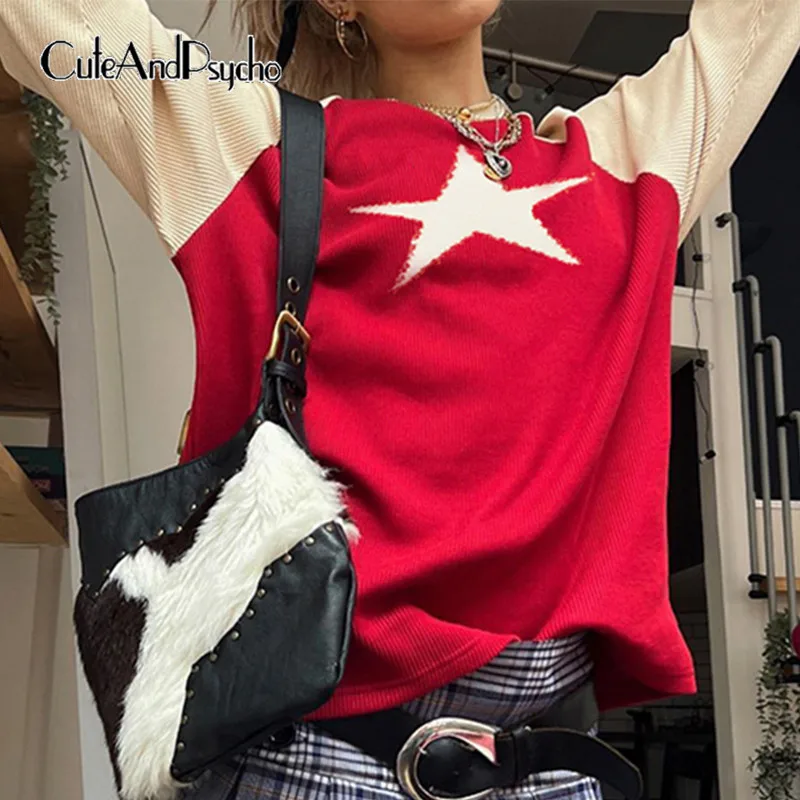 

Повседневные свитшоты cuteandpsystar в стиле пэчворк, винтажные шикарные пуловеры в полоску с боковыми полосками, модная уличная одежда с круглым вырезом, женские наряды