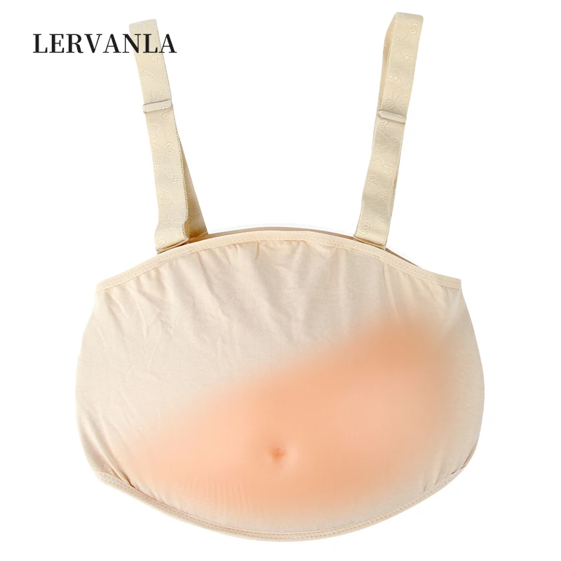 LERVANLA 1000-1500g/pc Silicone Cloth Bag Belly Fake Belly for Cross Dresser Pretty for False Pregnant Oversized Twins