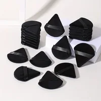 20 Pieces Black Triangle Powder Puff Makeup Puff Velour Face Cosmetic Foundation Sponge Wet Dry Makeup Tool For Makeup Starters 1