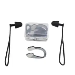 Swimming Earplugs Noise Reduction Nose/Ear Clips Earplugs Waterproof Silicone Soft Ear Plugs with Rope Protective for Swimming