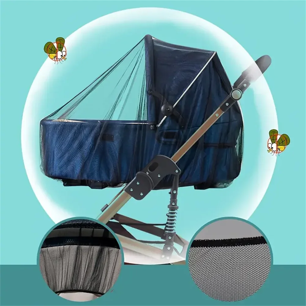 Stroller Mosquito Net Portable Mini Crib Bug Net Washable Fine Mesh Cover with Elastic Edge for Stroller Bassinet