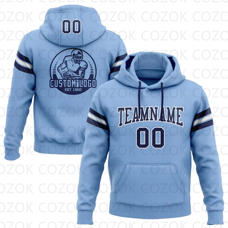 Customized Hoodie Blue Orange White Color Jersey 3D Printed  Unisex Pullovers Hoodie Casual Sweatshirts