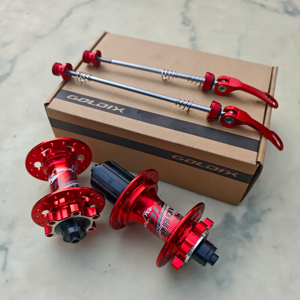 Mountain Bicycle Hubs GOLDIX QR 100*9 135*10 Aluminum 32 Holes 120 clicks 4 Bearings Disc Brake HG 8-12S