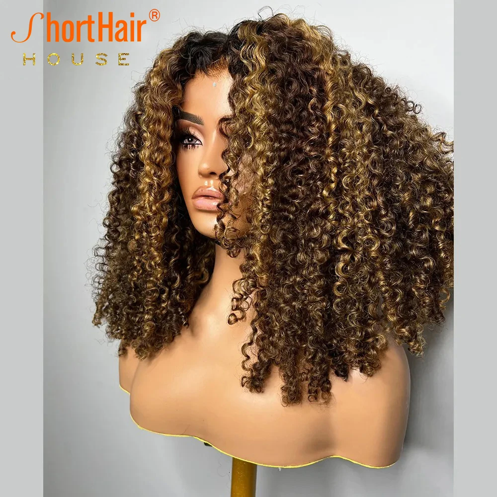 Wear And Go Glueless Wigs Luxury Curly Human Hair Wigs 13x4 Transparent Lace Frontal 4x4 PreCut Lace Closure Highlight