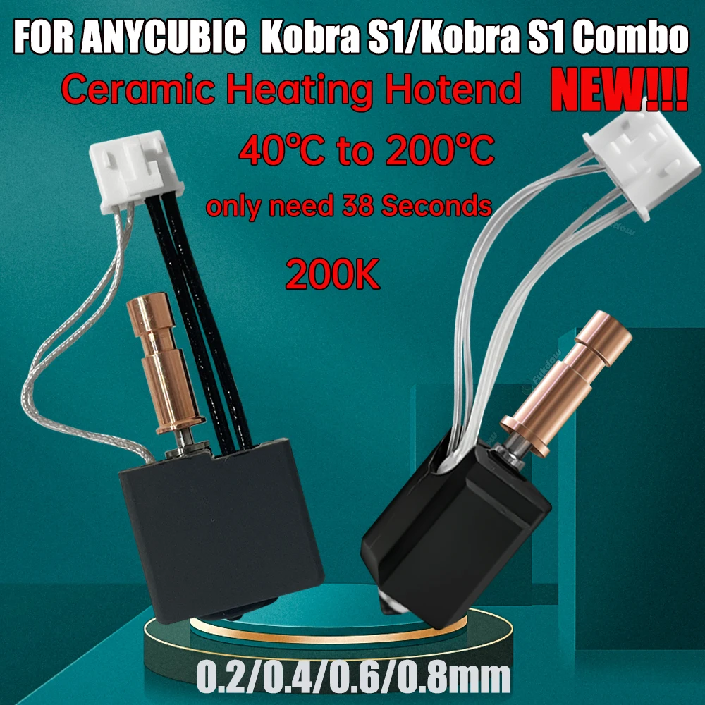 Kit Hotend Upgrade Per Anycubic Kobra S1 E S1 Combo - Con 2 Ugelli In Acciaio Temprato Da 0,4 Mm, Riscaldamento Rapido 320°C, Plug And Play, Stampante 3D