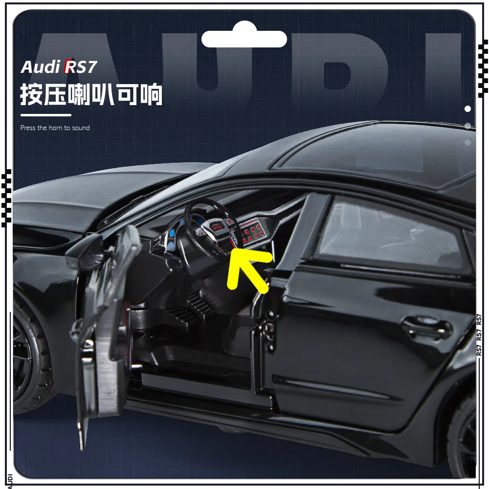 1:24 아우디 RS7 쿠페 모델 합금 자동차 다이캐스트 금속 장난감 럭셔리카 로고 모델, 사운드 라이트 자동차 시뮬레이션 컬렉션 장난감 선물 H11