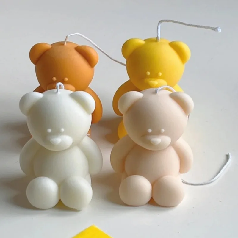 Description Picture 5 of itemCute Cartoon Bear Silicone Candle Mold DIY Gypsum Cement Resin Handmade Soap Mold Birthday Party Wedding Gift Making Kit