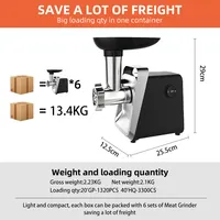 Мощная электрическая мясорубка Max 750 Вт, сверхмощная мясорубка, колбаса, кухонный комбайн из нержавеющей стали, начинка для колбас — изображение 6