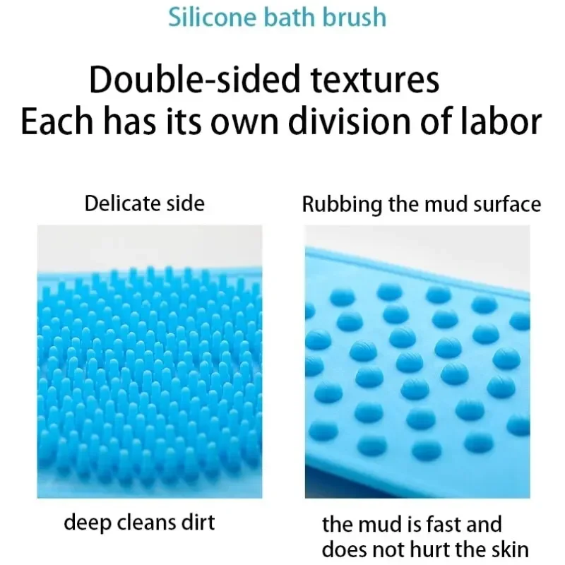 Description Picture 6 of itemBody Silicone Brushes Bath Towels Scrubber Rubbing Bac KDead Skin Scrubbing Towel Massage Shower Belt Extended Skin Clean Brush