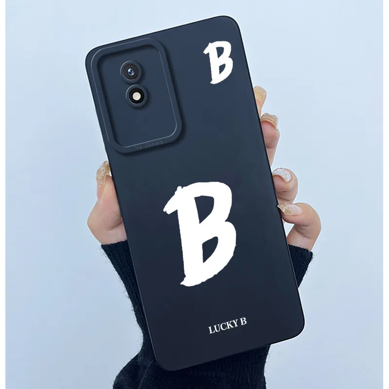 Lucky Initial Letter Silicone Soft Phone Case - Stylish Protective Bumper Cover