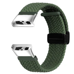 Braided Solo Loop Magnetic Nylon Band Replacement Bracelet - Mi Watch Lite 3 (Army Green - Silver)