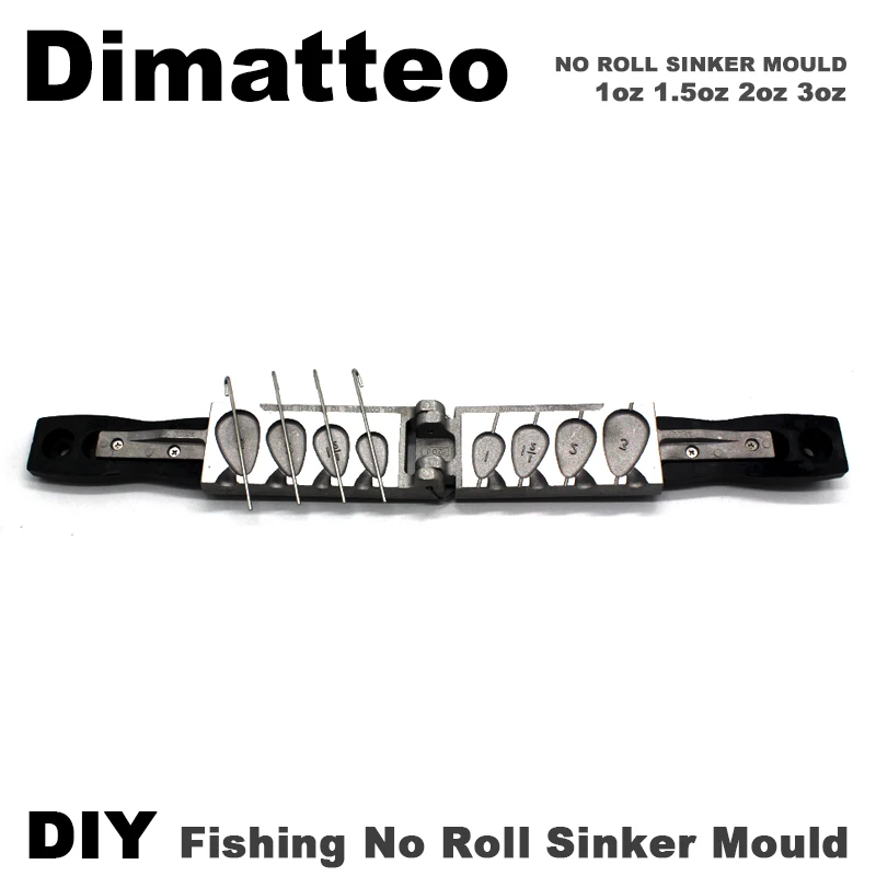 Dimatteo No Roll Sinker Mold Kit - 1oz, 1.5oz, 2oz, 3oz Weights (4 Cavities)